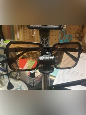 Black Clip-On Sunglasses with Amber Lenses